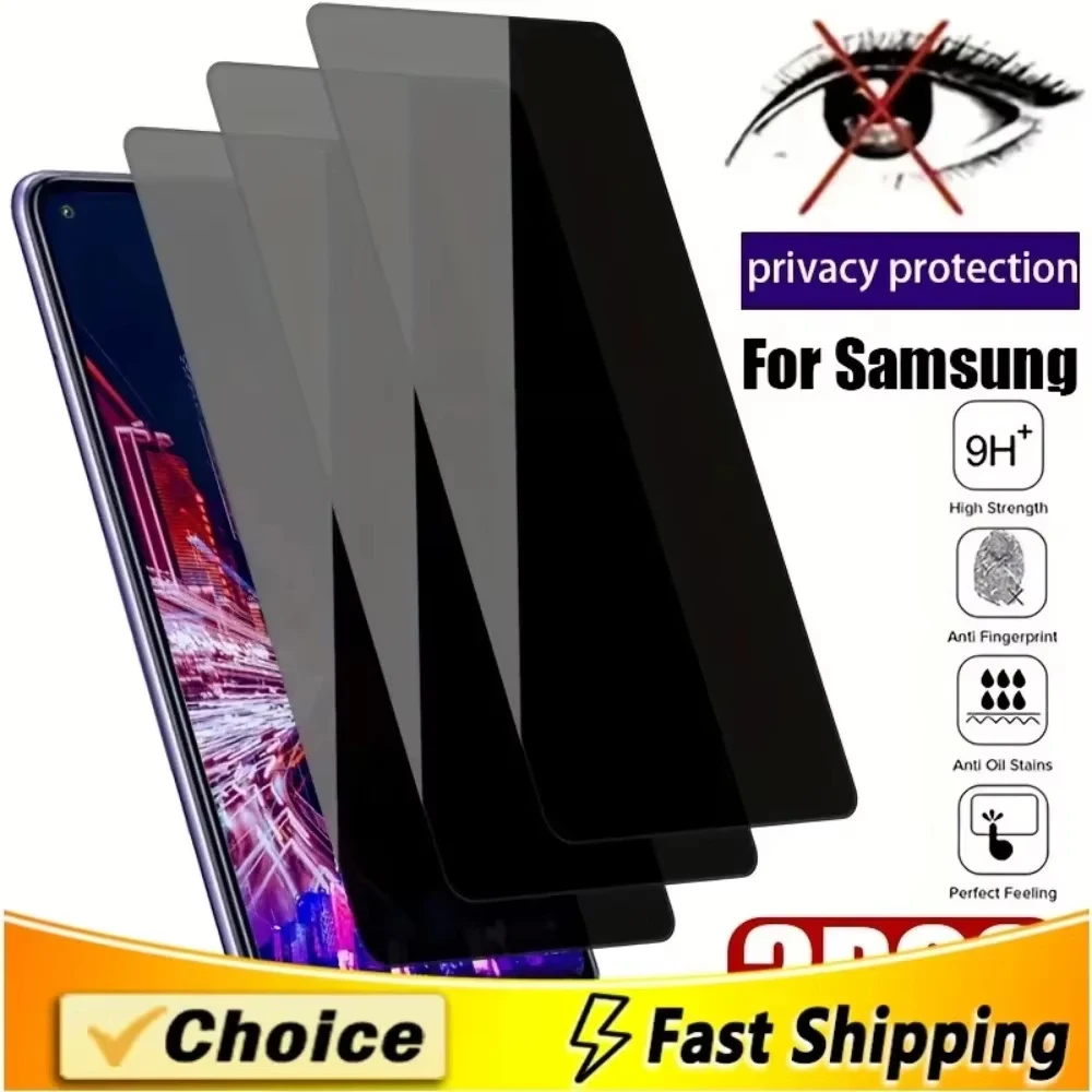 

3PCS Privacy Tempered Glass for Samsung S23 S22 Plus S25 S24 Ultra S21 S20 FE A56 5G A55 A54 A53 A36 A35 A34 A33 A26 A25 A16 A15