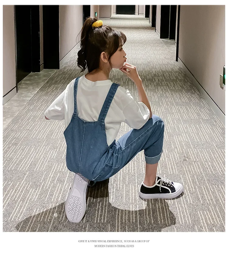 ZOETOPKID 2026 Herbst Kinder Latzhose Jeans für Mädchen Kinder Denim Overall mit Taschen Frühling Teenager Damen Hosenträger-Hose – Detail 9