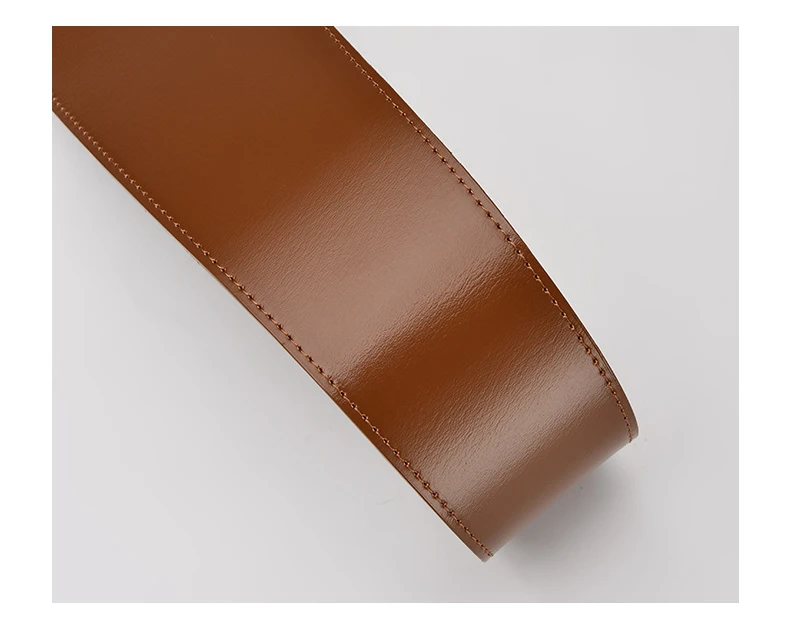 Heißer Verkauf Frauen Echtes Leder Bündchen Taille Dichtung Mode Metall Pin Schnallen Gürtel Strap Persönlichkeit Weibliche Breiten Weichen Gürtel – Detail 5