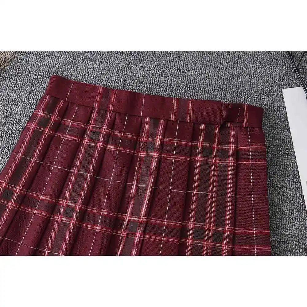 ハイウエストチェック柄スカート 学生服 JK制服 スカート プリーツスカート ビジネス ホーム コットン生地 秋シーズン