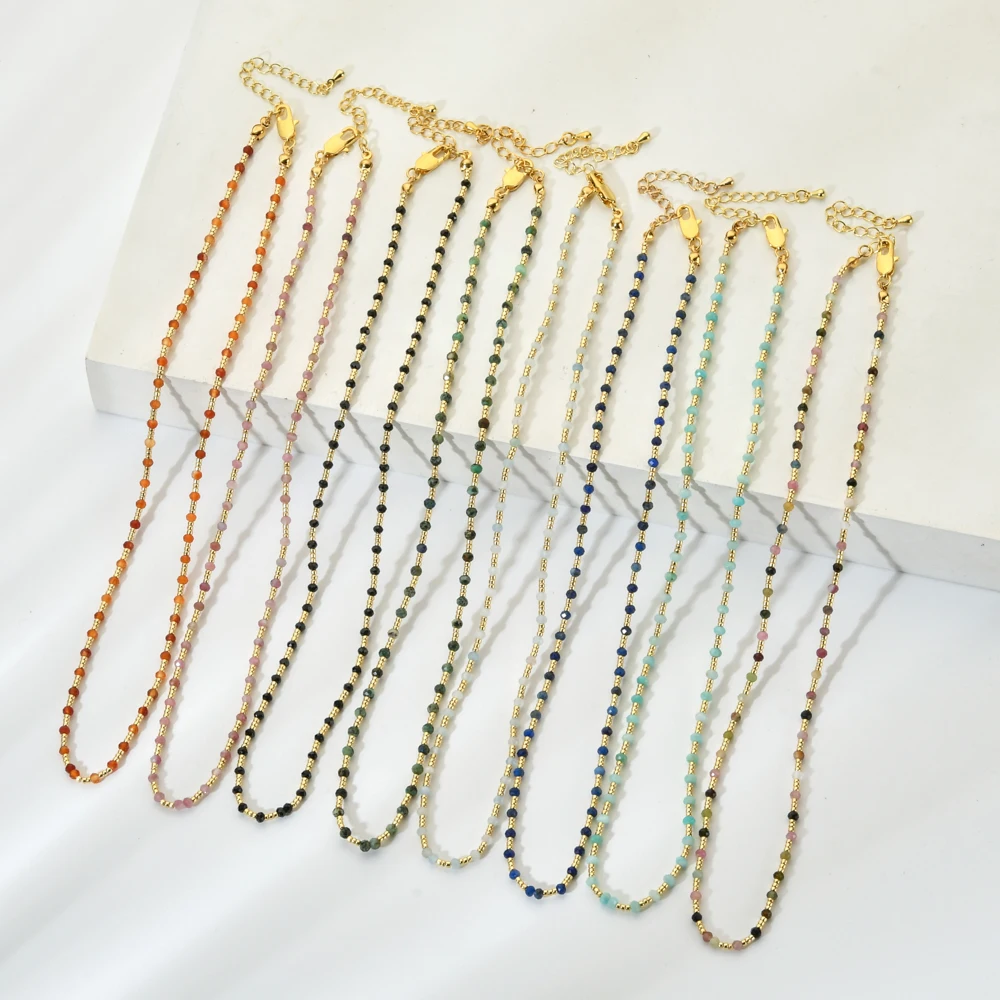 ZMZY Natural Stone Necklaces Bohemian Korean Fashion Colar Women's Neck Short Chain Female Handmade Beads Choker Jewelry