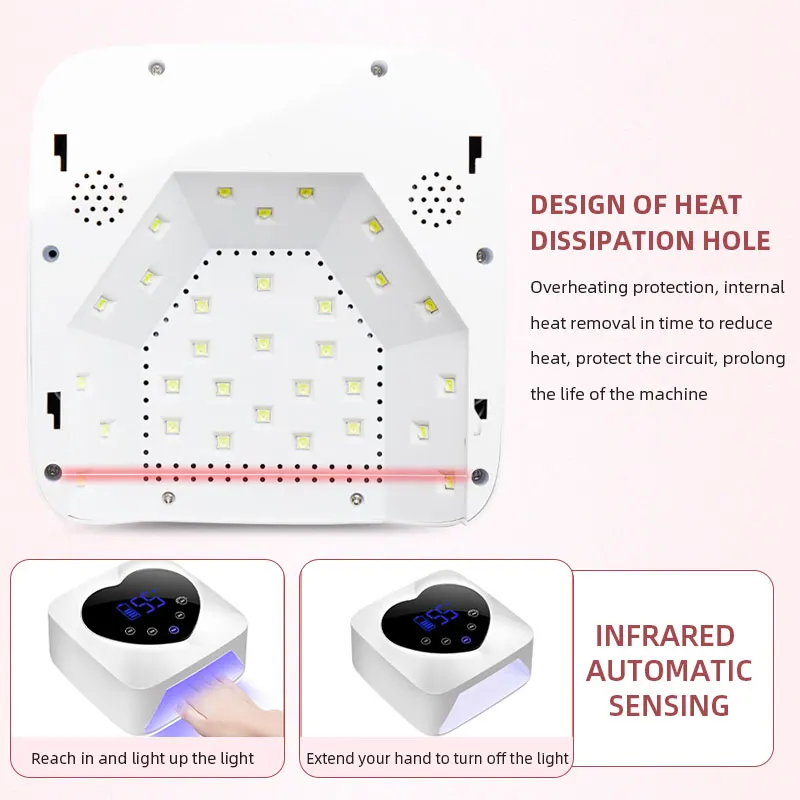 72W Nageldrooglamp Ingebouwde Accu Draadloze Uv Led Lamp Voor Nagels Geschikt Voor Alle Gel Professionele Nageluitrusting Gereedschappen