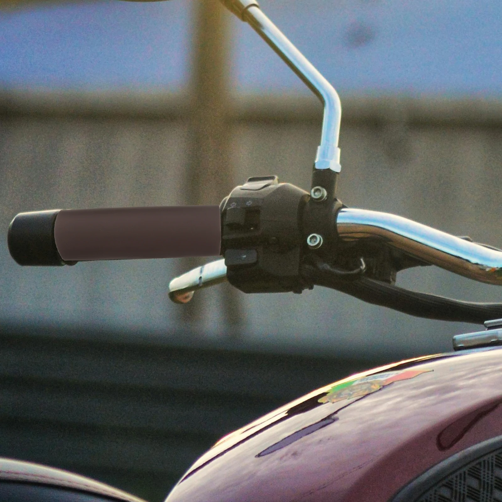 

2pcs Retro Motorcycle Handlebar Grips Brown Single Color Durable Nonslip Shock Absorption Practical Long Lasting