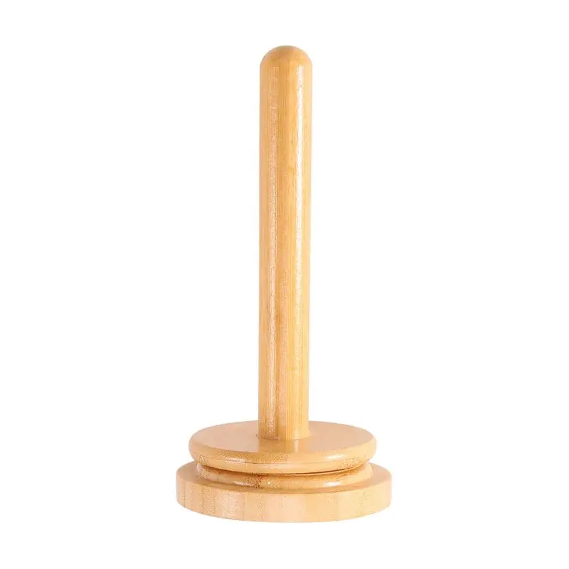 A36T-3X Wooden Yarn Holder Revolving Rack Vertical Storage Tissue Holder Wool Ball Holder Yarn Winder For Crochet Knitting