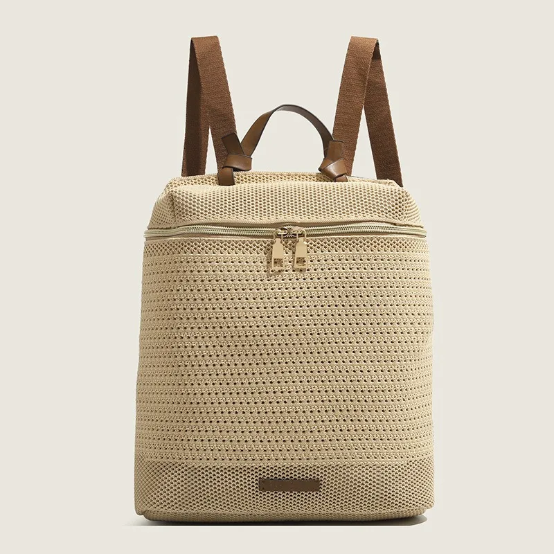 

Портативные школьные сумки для женщин, расширенные универсальные рюкзаки, тканые полые сумки для ноутбука, модный дорожный рюкзак для повседневного ношения