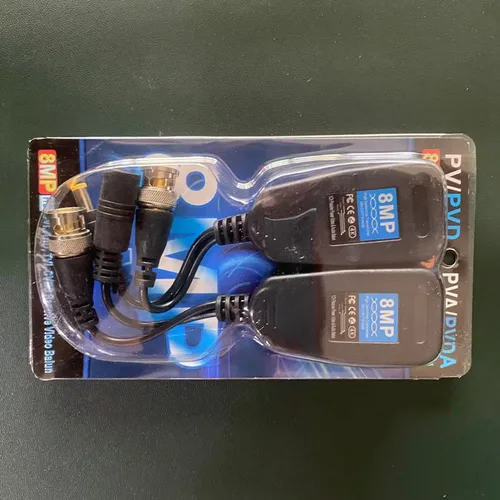 Imagen 1 del producto Transceptor Balun de alimentación de vídeo BNC coaxial CCTV de 8MP a conector CAT5e 6 RJ45 para cámara 4K/5MP/2MP AHD/CVI/TVI/CVBS