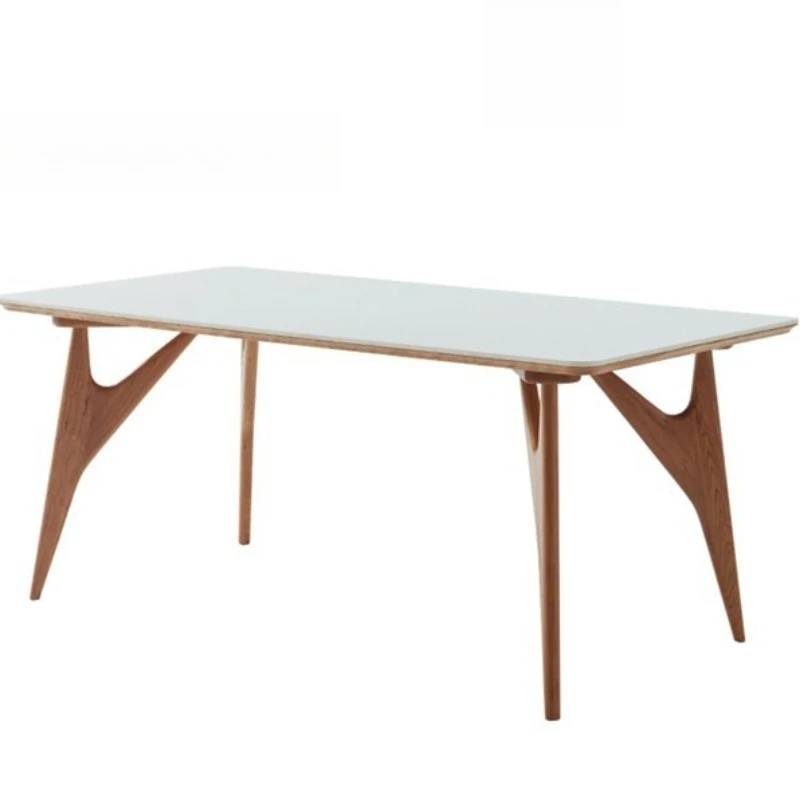 Nordic solid wood extra-thick dining table, small home desk for small apartments, minimalist and modern