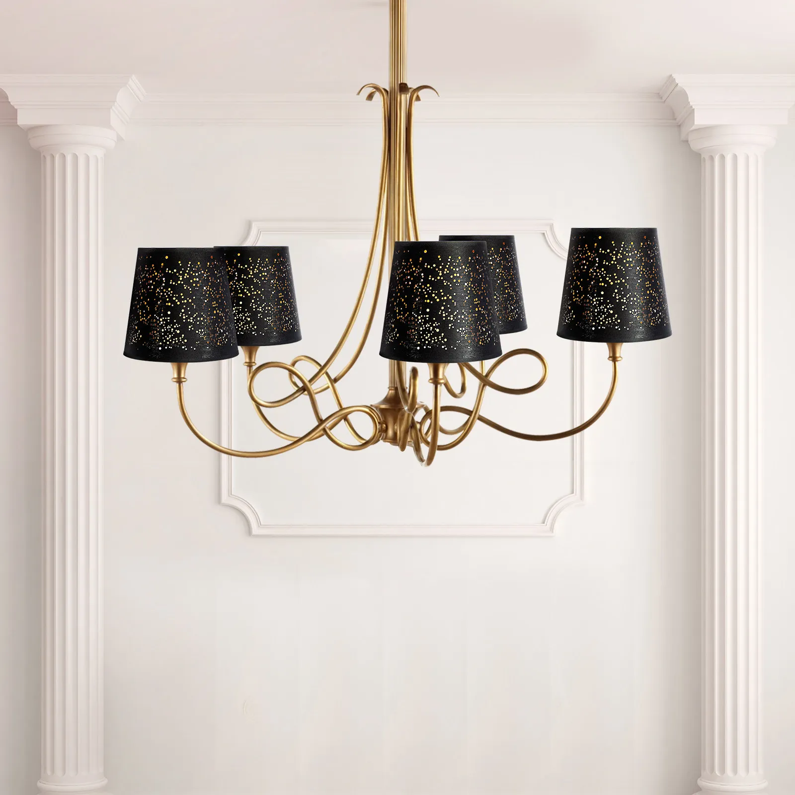 

Тканевый абажур с зажимом для лампы, с ажурным узором, для спальни, гостиной, люстры, создающий теплую атмосферу