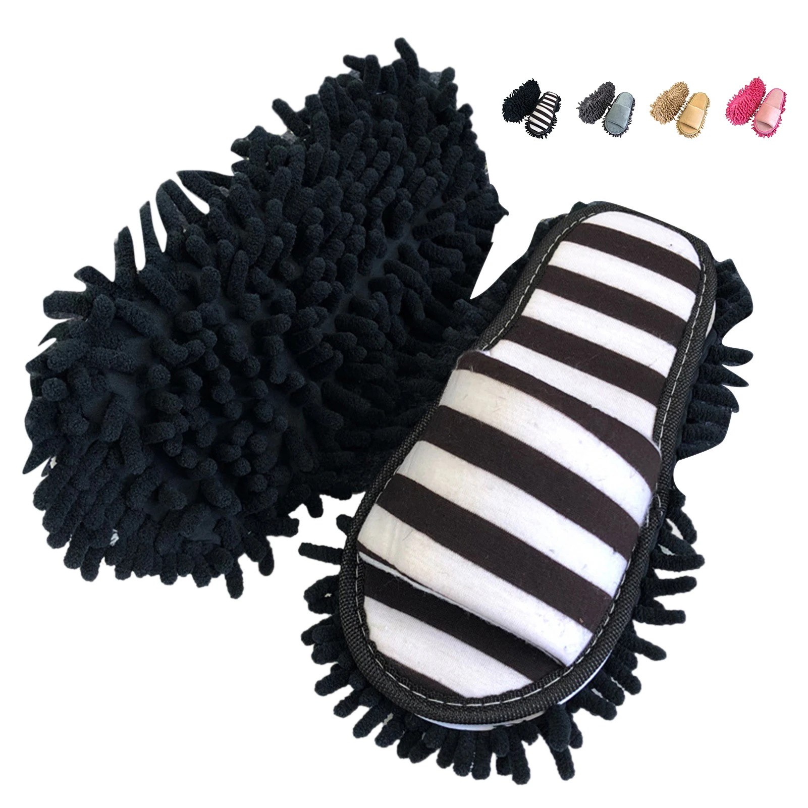 Floor Slippers Lazy Open Toed Mop Slipper Home Use Soft Pure Color Cleaning Slipper Lazy Foot Mop Floor Clean Socks