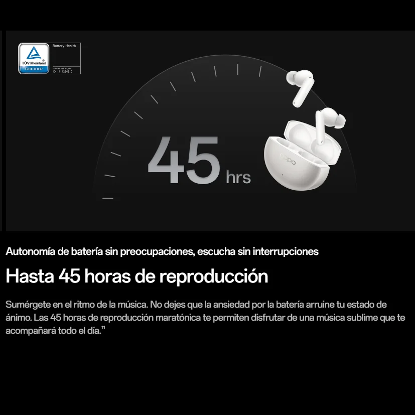 Auriculares – OPPO Enco X3s, Cancelación de Ruido Activa de 55dB, Sonido con Ajuste de Dynaudio, Batería Total de 45 Horas, Bluetooth 5.4 con LHDC 5.0, IP55, Traducción por IA 5