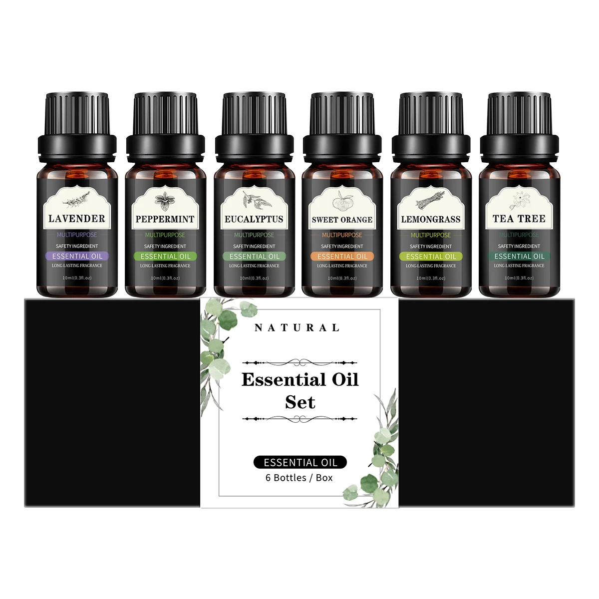 

Эфирное масло 10 мл, набор эфирных масел из 6 предметов: лаванда, мята, эвкалипт, сладкий апельсин, чайное дерево с лемонграссом, идеальный подарок