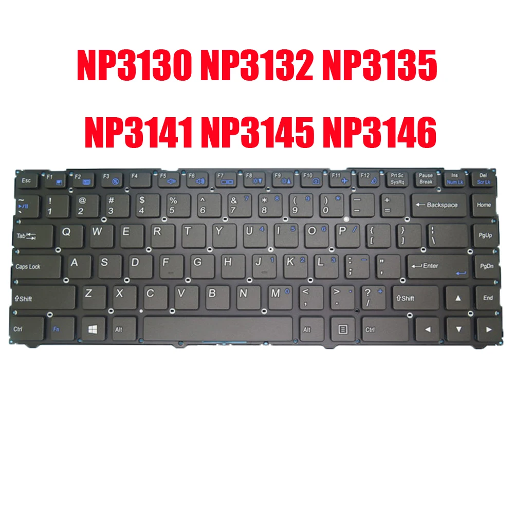 

US Keyboard For Sager NP3130 NP3132 NP3135 NP3141 NP3145 NP3146 N130BU N130WU N131ZU N141WU N141ZU Without Frame New