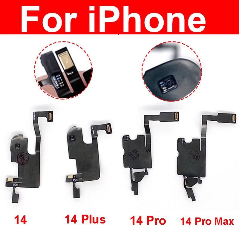 Proximity Sensor Flex For iPhone 14 14 Pro Max 14 Plus 14Mini Face ID Proximity Light Sensor Flex Cable Without Earpiece Speaker