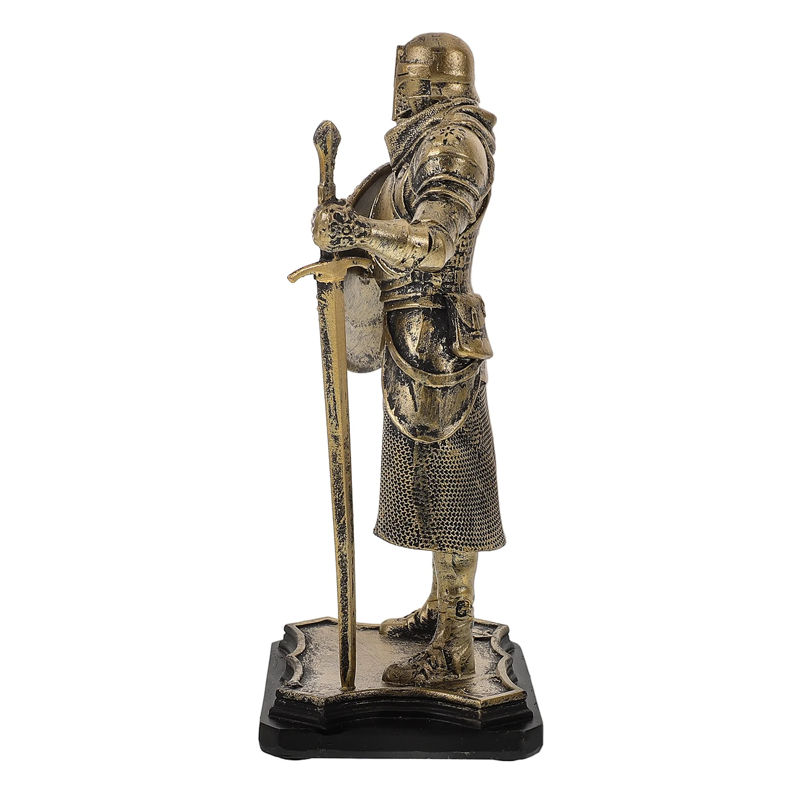 Retro Knight Ornaments Soldier Figurines Statue Decorate Figure Medieval Synthetic Resin Spartan Warrior Armor