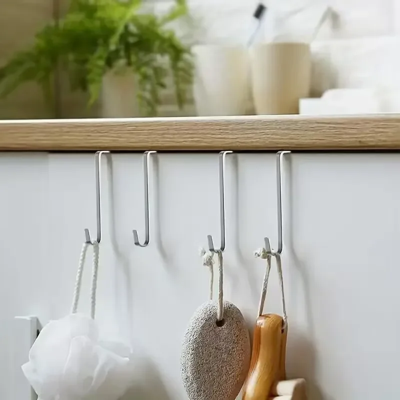 8PCS Over the Door Hooks Door Hanger Hooks for Bathroom Kitchen Towels Hats Hanging Organizer Multi-Purpose Hooks image 4