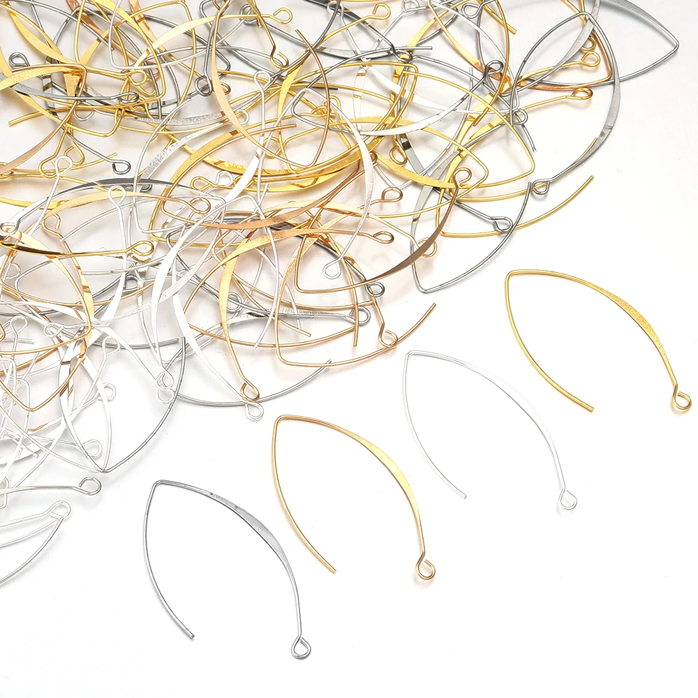 10/20pcs 45mm Copper French V Shape Earring Hooks Ear Hook Wire Settings Base Settings For DIY Jewelry Making Earrings Findings