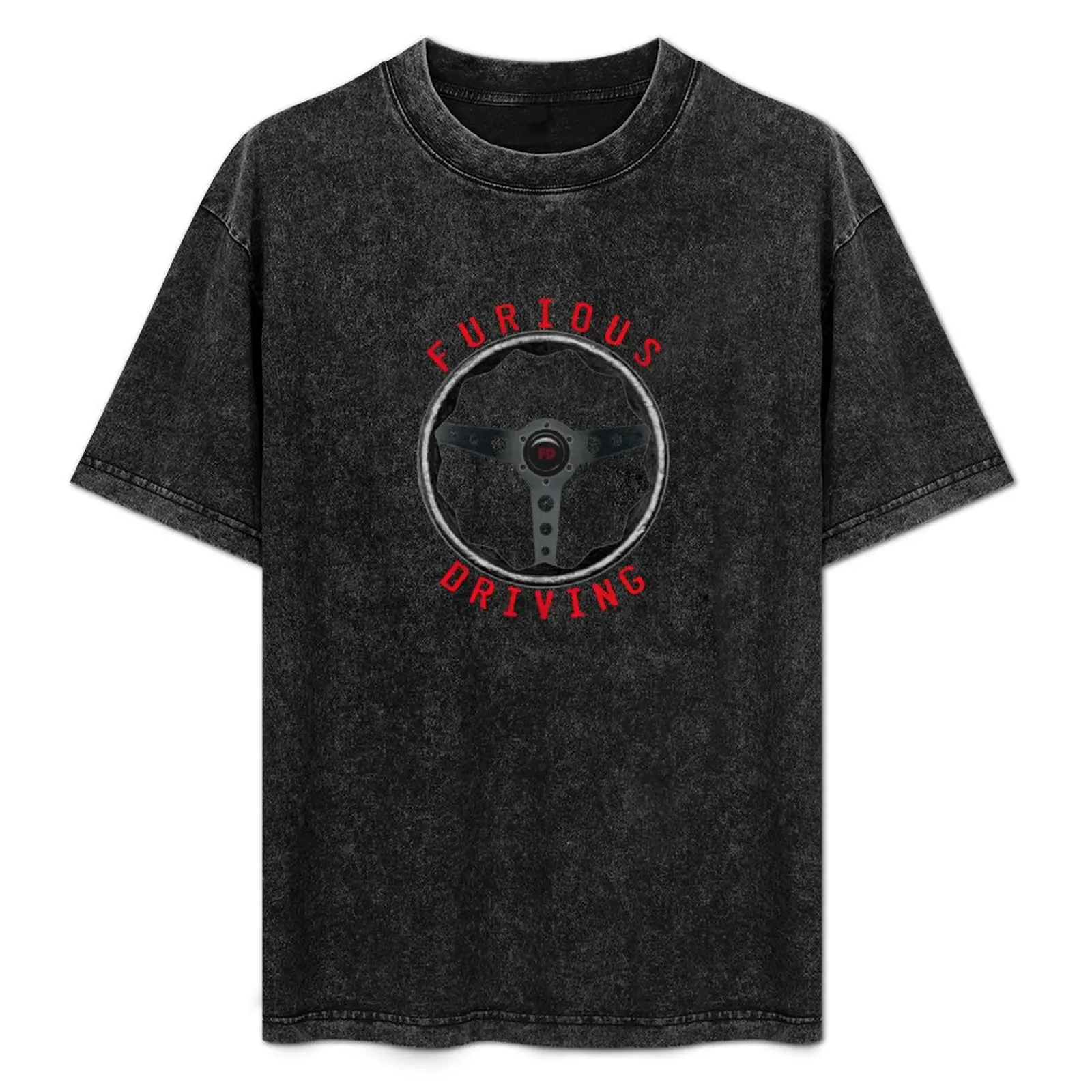 

Large Furious Driving logo: Fix it. Drive it. Fix it some more. T-Shirt Vintage Print Crew Neck Tee