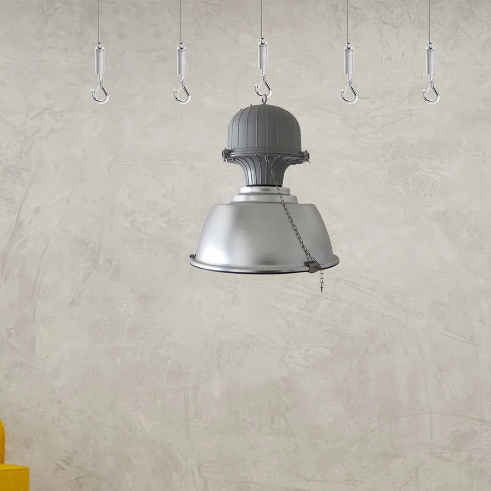 

2Pcs Heavy Duty Stainless Steel Hanging Rope for Lamps and Picture Frames with Hooks Lamp Hanging Wire Frame Hanger