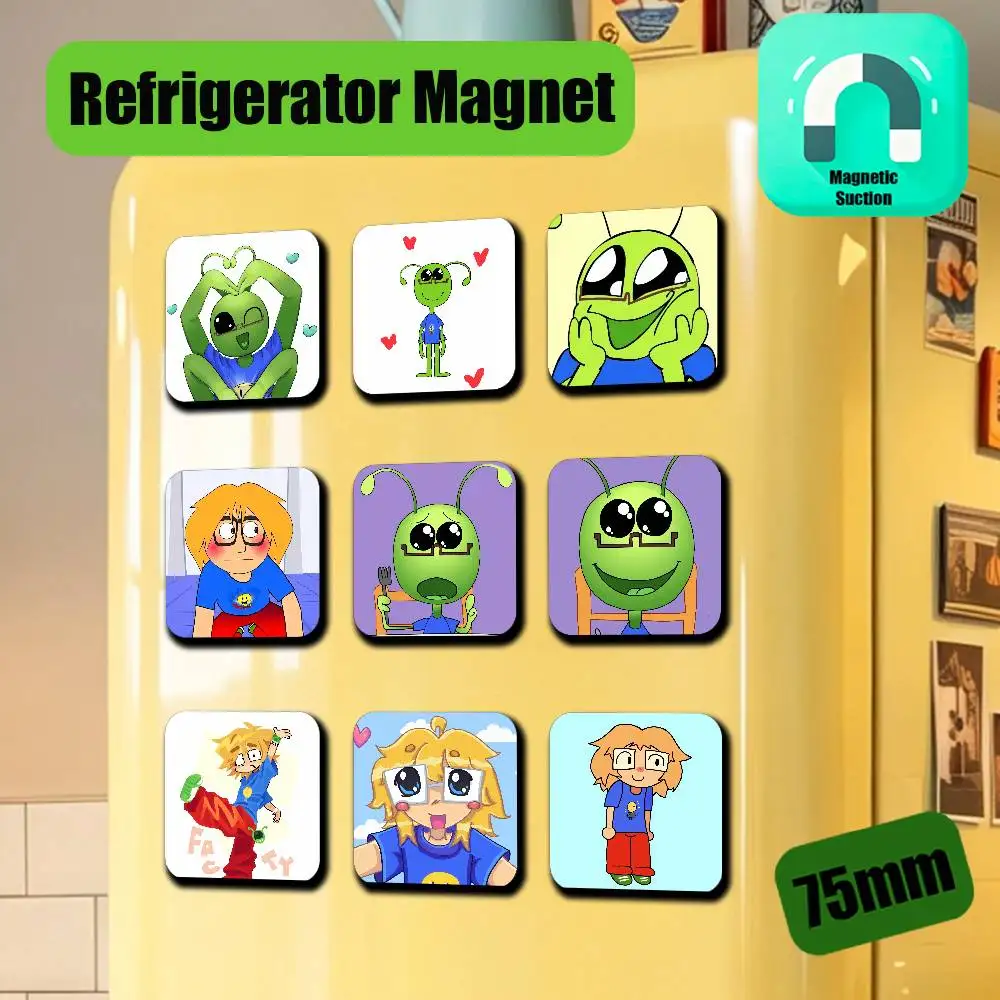 For Fact Attack Adventures Alien Facty Boy Fridge Magnetic Metal Icebox Cabinet Custom Refrigerator Magnets Decoration Gift