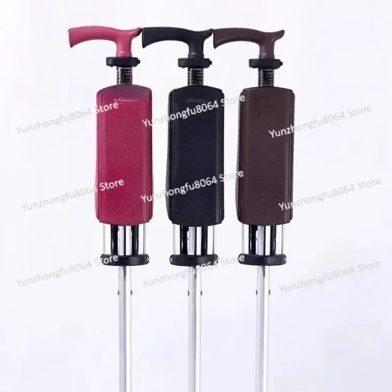 Aluminum Alloy Foldable Walking Cane Stick with Seat Adjustable Elderly Crutch Chair with Stool