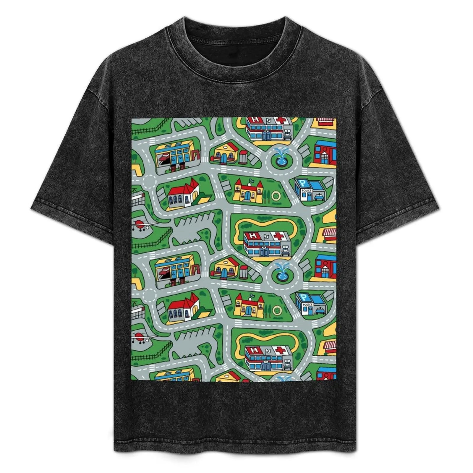 Car City Carpet Road Rug 90s Nostalgic Toy T-Shirt koszulki graficzne koszulki męskie t shirty casual stylowe