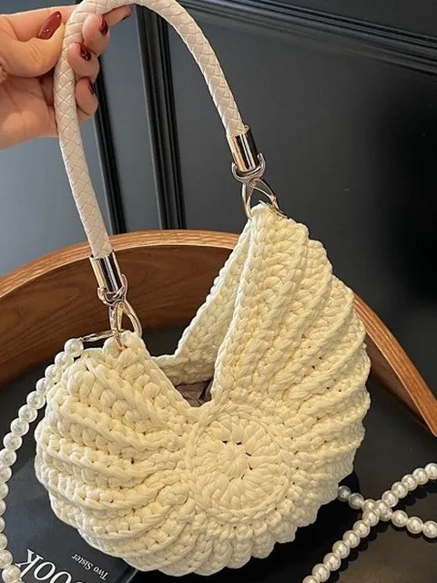 Woven bag handmade woven bag women's seaside conch shell messenger bag shoulder strap finished portable