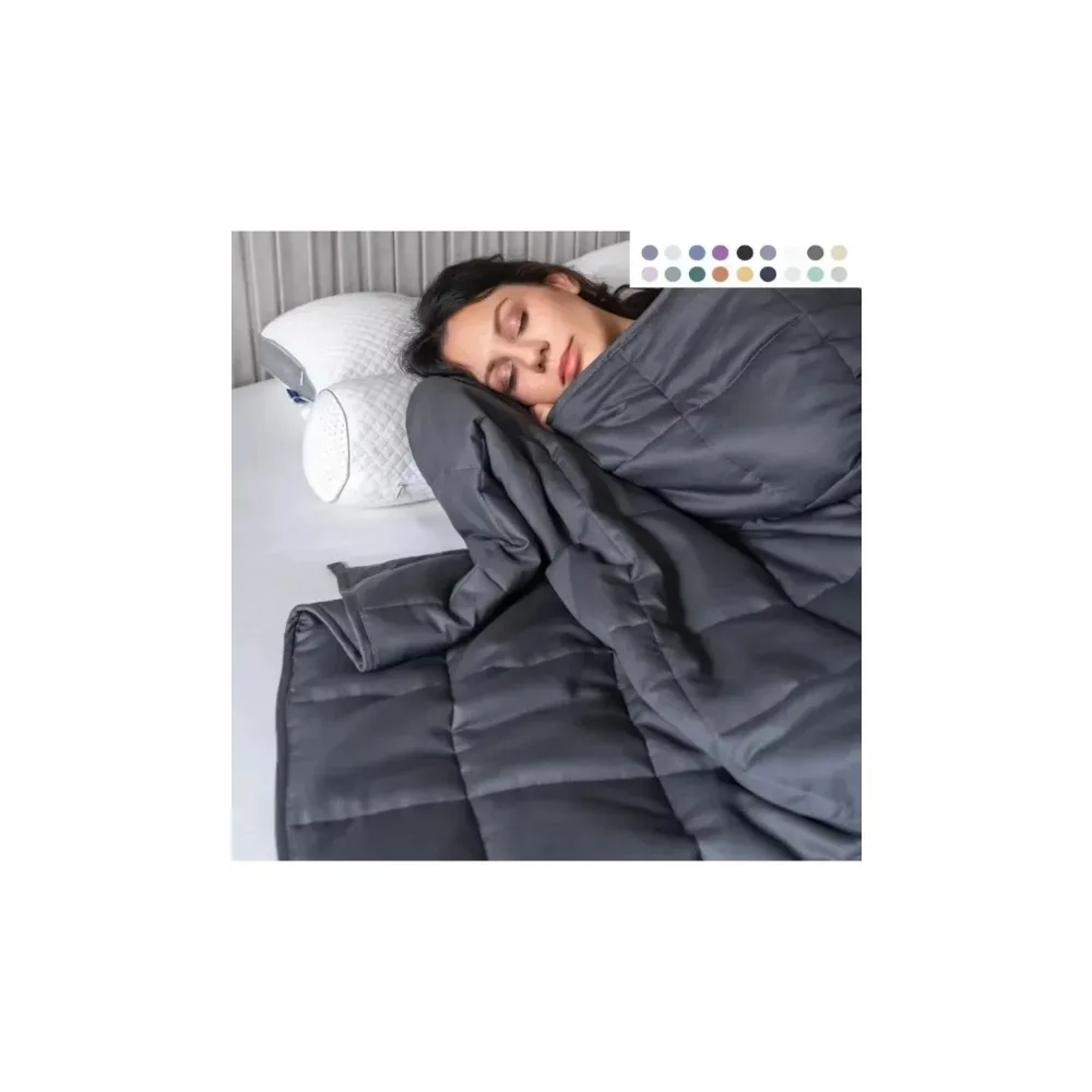 بطانية مرجحة 15 رطل 20 رطل 25 رطل للبالغين، بطانية جاذبية ثقيلة لتخفيف القلق والتوحد، علاج مرجح للتبريد