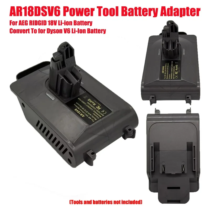 

HAKSINKY AR18DSV6 Power Tool Battery Adapter Converter for AEG RIDGID 18V Li-ion Battery Convert To for Dyson V6 Li-Ion Battery