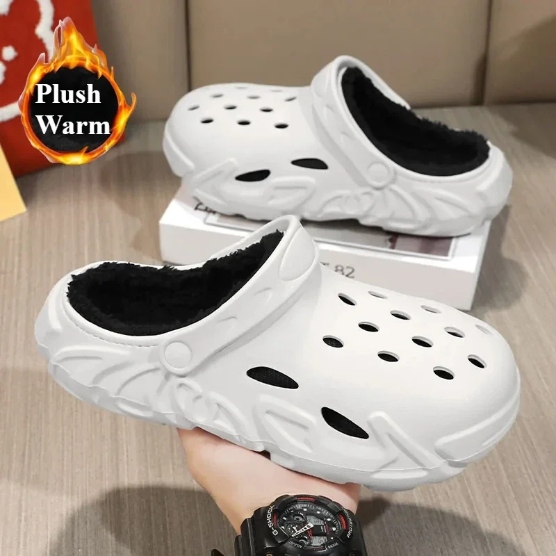 

Warm Winter Man Slipper Women Plush Slippers Warm Furry Slippers Couples Indoor Fur Clogs Home Cotton Shoes Casual Fluffy Slides
