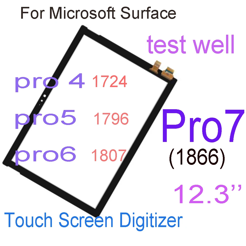 12.3’’ Digitizer For Microsoft Surface Pro 4 1724 Pro 4 Pro 5 1796 Pro 6 1807 Pro7 1866 Touch Screen Digitizer Glass Replacement