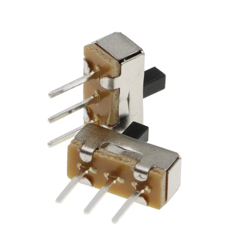 20pcs SS12D00 Interruptor On-Off Mini Slide Switch 3pin 1P2T 2 Position High Quality Toggle Switch Handle length 3MM/4MM/5MM/6MM
