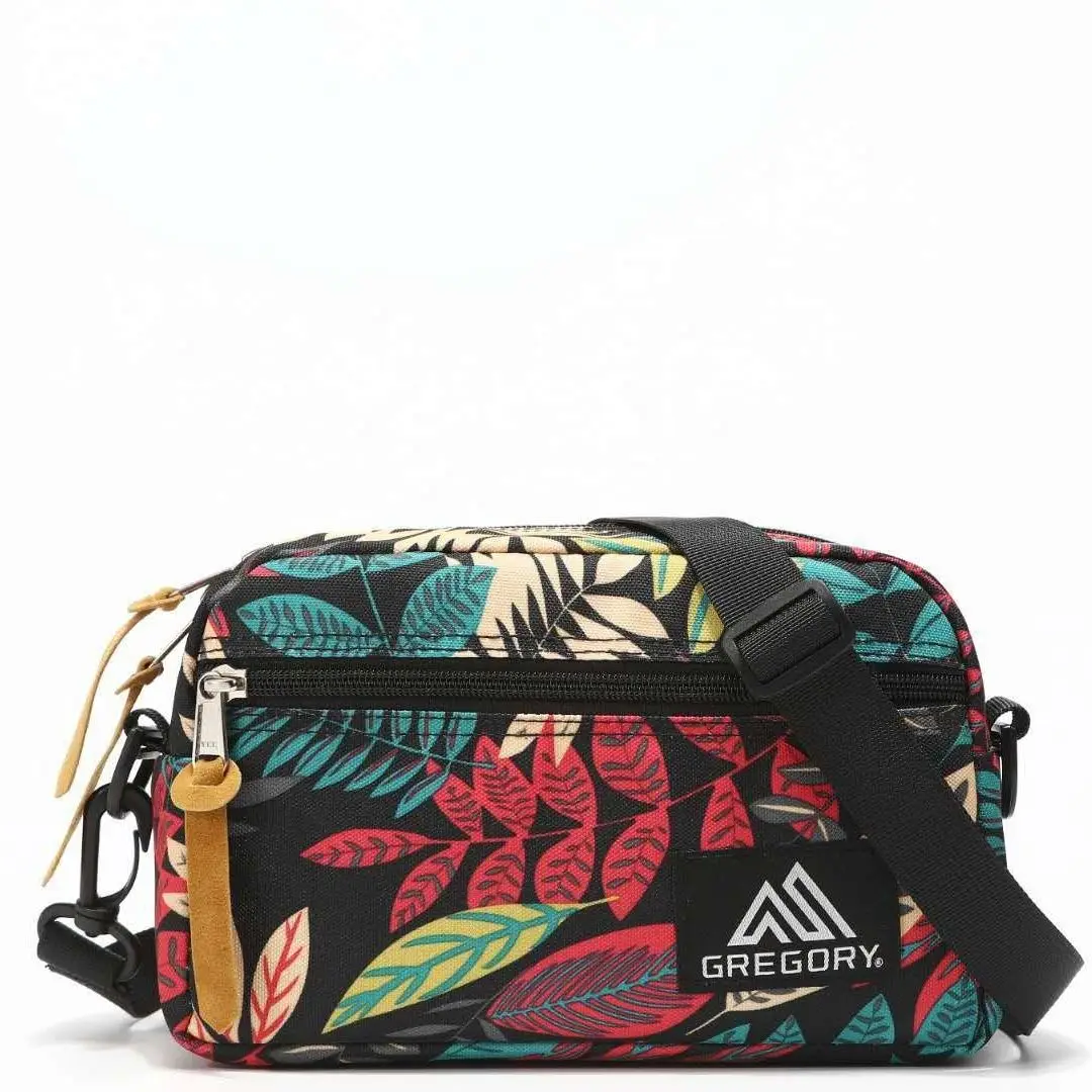 Gregor Men's and Women's Universal Belt Bag Messenger Bag Small Square Bag Canvas All-Match Fashion Single Bag Retro Printing