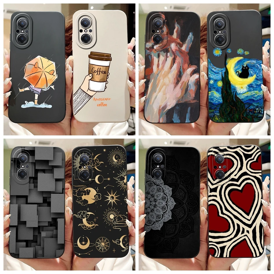 For Huawei Nova 9 SE Case JLN-LX1 JLN-LX3 Shockproof Cover Fashion Painted Soft TPU Silicone Phone Case For Huawei Nova 9 Bumper