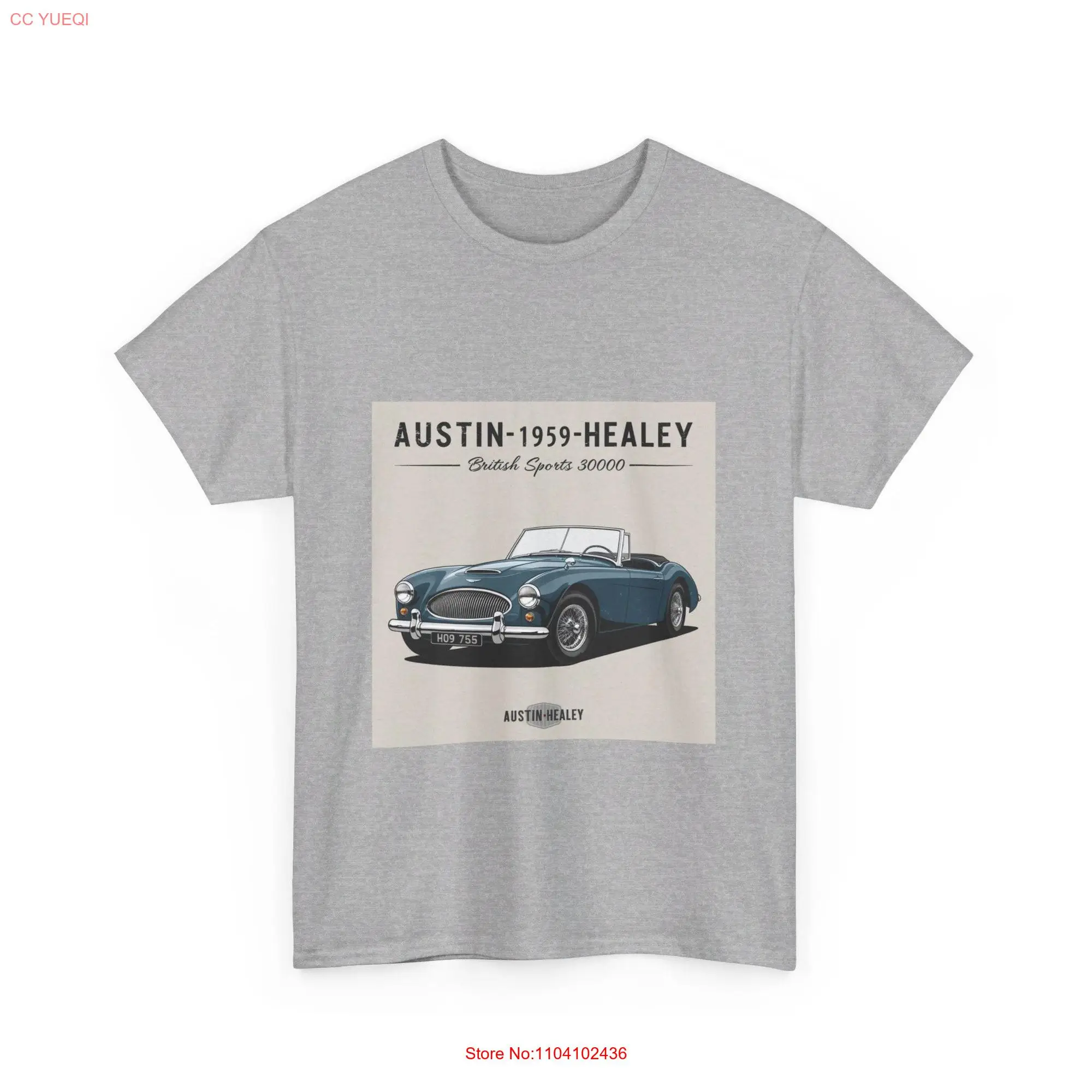 Austin Healey T Shirt Vintage graphic tee Classic Car Lover auto  long or short sleeves