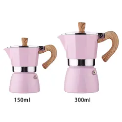 Aluminum Alloy Moka Pot Fashion Accessories Kettle Manual Pink Portable Octagonal for Restaurant Traveling Home Use Cafe Camping