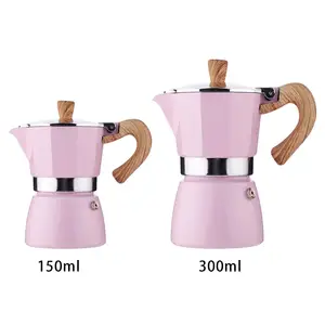 Octal Pink Aluminum League Octal Moka Pot, restaurant kettle, traveling, home use, coffee, camping, fashion accessories 10 Main Sales Pink Pin - №4