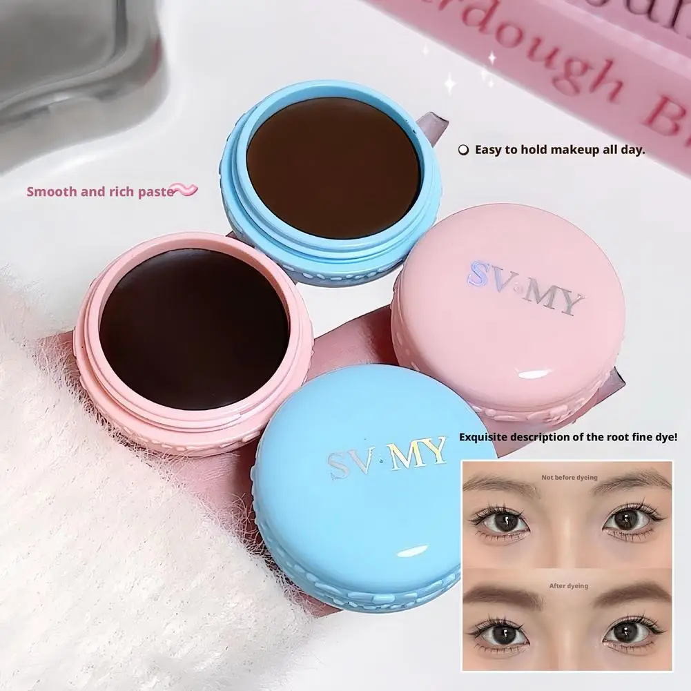 Macaron Eyebrow Powder Nature Long-lasting Waterproof Sweat-proof Eyebrow Cream Shadow Eyeliner For Beginner Makeup Cosmetics