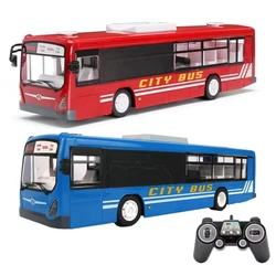 Double E 2.4G 6 Channels Remote Control City Bus with Open Door LED Light Realistic Sound Simulation RC Bus Vehicle Car Boys Toy