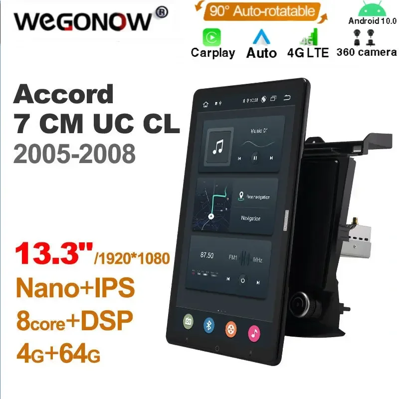 

1920*1080 Android10.0 Ownice 13.3 Inch Rotation Autoradio 1 Din for Honda Accord 7 CM UC CL 2005 - 2008 Car Radio Multimedia