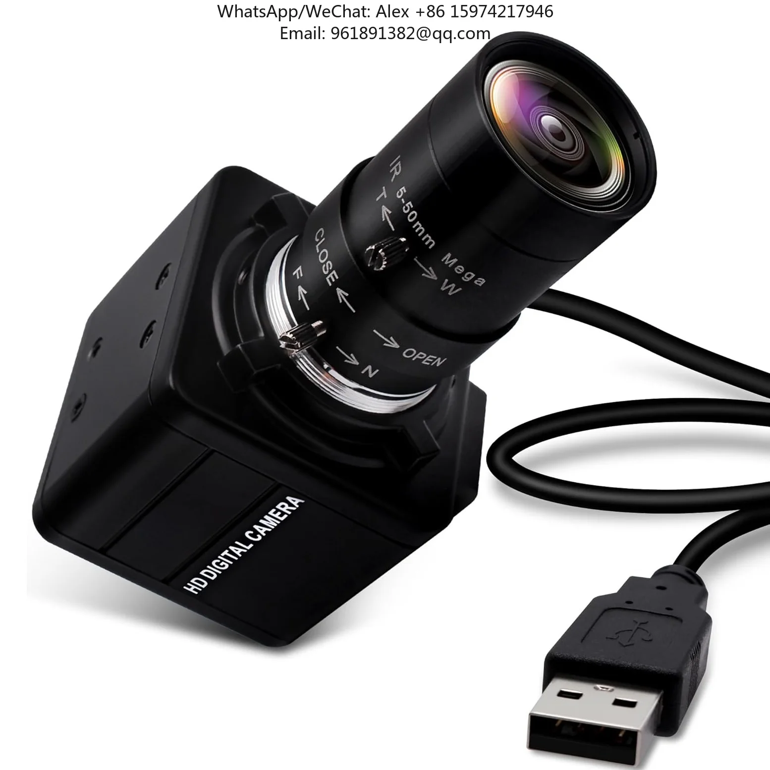 

ELP 4K USB Camera Varifocal CS 5-50mm Lens 10X Zoom 3840X2160 30fps Security Webcam For Streaming Purposes, Micro Part Capturing