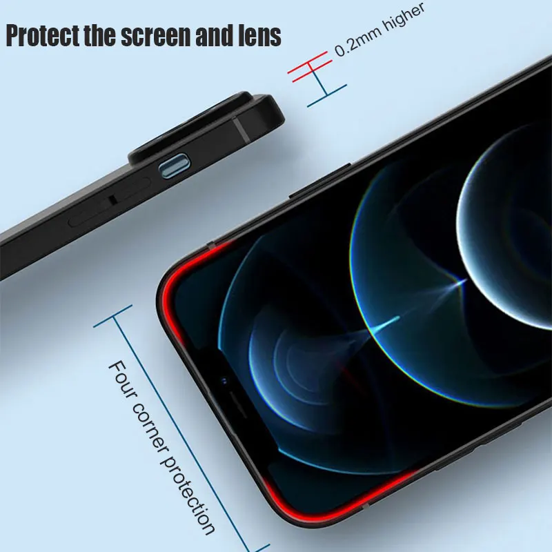 Luxury Black Silicone Matte Phone Case For iPhone 11 12 13 14 15 16 Pro Max 15 Plus 12 Mini 16E Xr X Xs Max Back Cover Soft Case - náhled 4