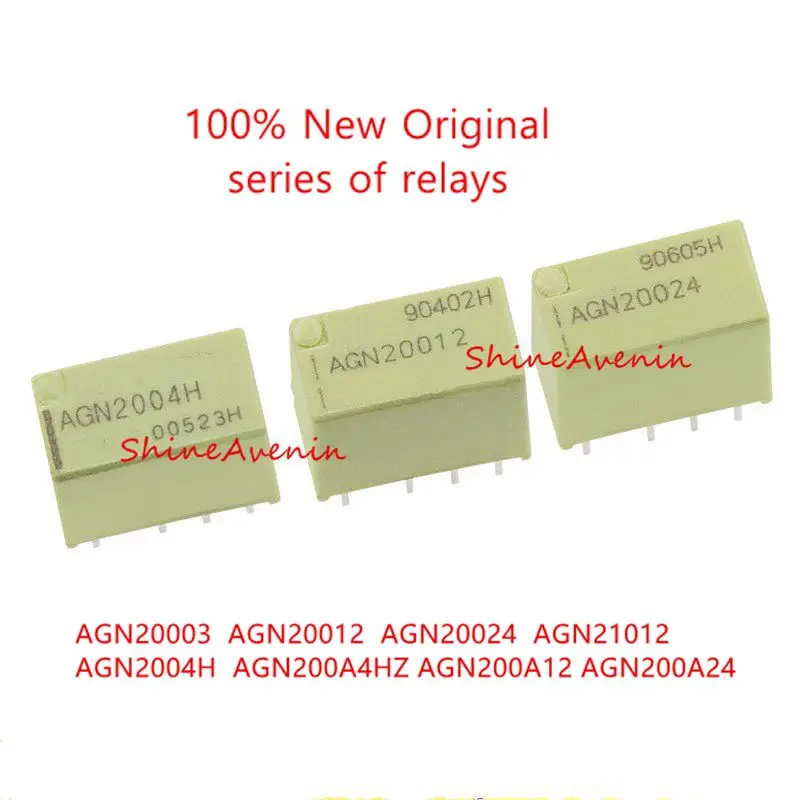 15pcs AGN200A24 AGN200A12 AGN200A4HZ AGN2004H AGN20003 AGN20012 AGN20024 AGN21012 DIP Full series of relays, 100% original