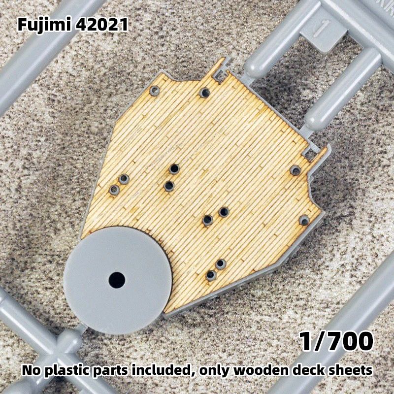 Modell-Upgrade-Teile Lasergeschnittene Holzdeckplatte mit selbstklebender Ankerkette für 42021 Fujimi IJN Kirishima 1/700 – Detail 1