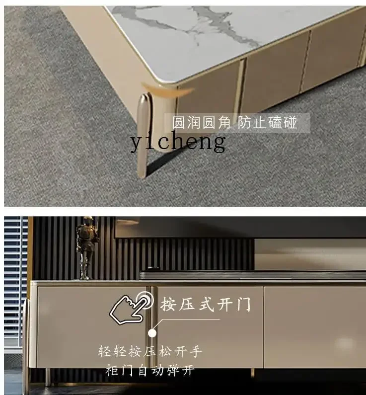 

TV cabinet coffee table rock slab decorative cabinet minimalist living room paint set combined cabinet small apartment