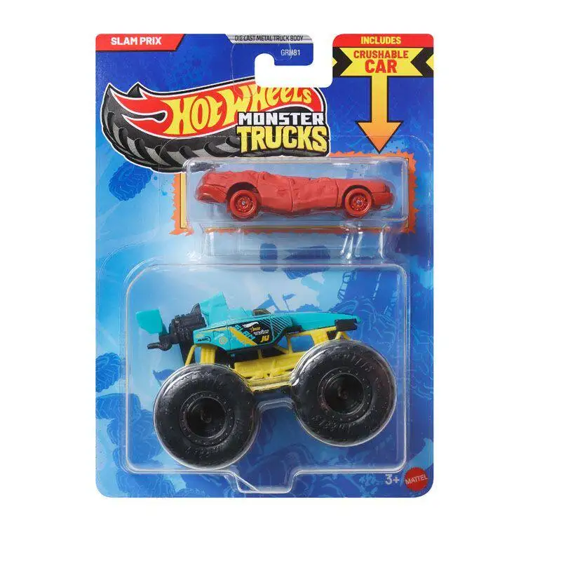 

2026 Hot Wheels Cars MONSTER TRUCKS SLAM PRIX/PRIX COLLISION Metal Die-cast Model Collection Toy Vehicles