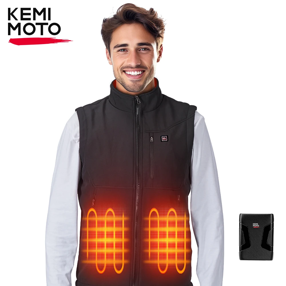 

KEMIMOTO жилет с подогревом унисекс, 6 зон обогрева, зимняя теплая моющаяся куртка с батареей емкостью 10000 мАч для езды на мотоцикле на открытом воздухе