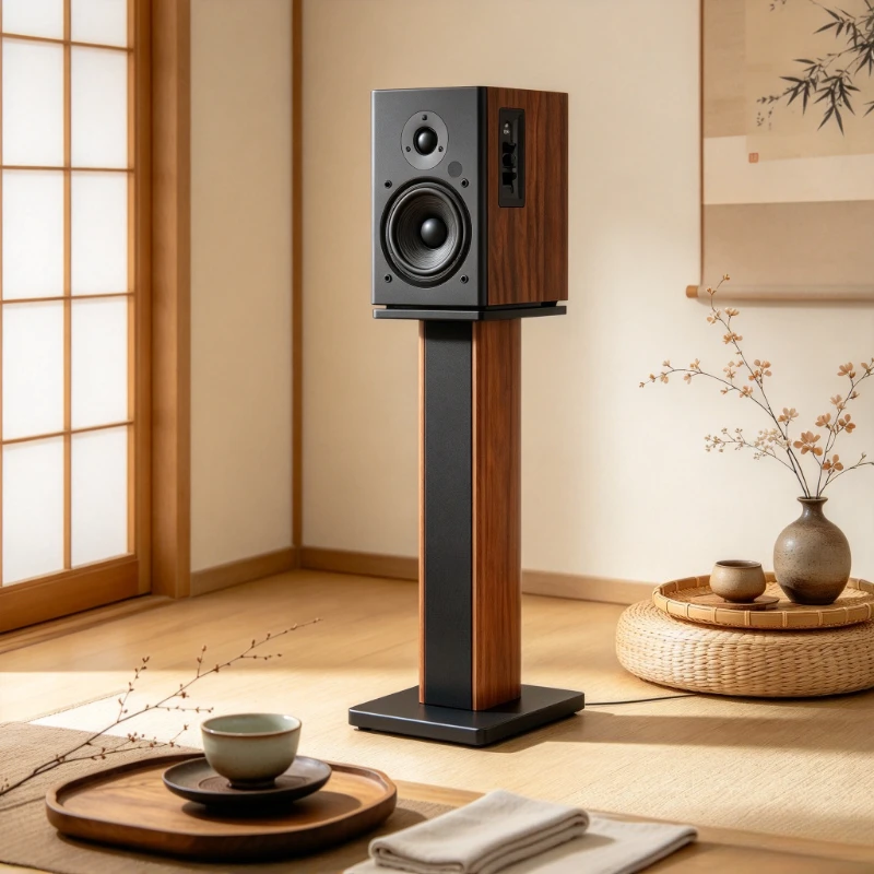 Wooden Speaker Stand Audio Bracket Bookshelf Mount Floor Base Sand Fillable Isolation Surround Home Studio Decor Set Plus Kit