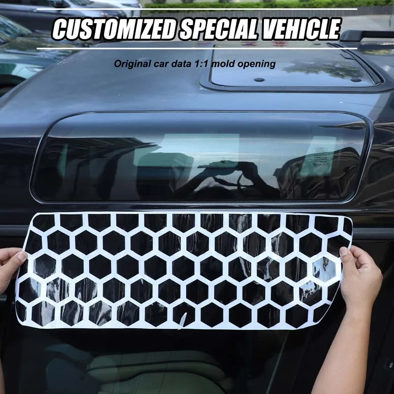 

Zinky Car roof side glass Vinyl Sticker for Land Rover Discovery 2 LR2 1998-2003 Honeycomb shape sticker accessories 2 PCS