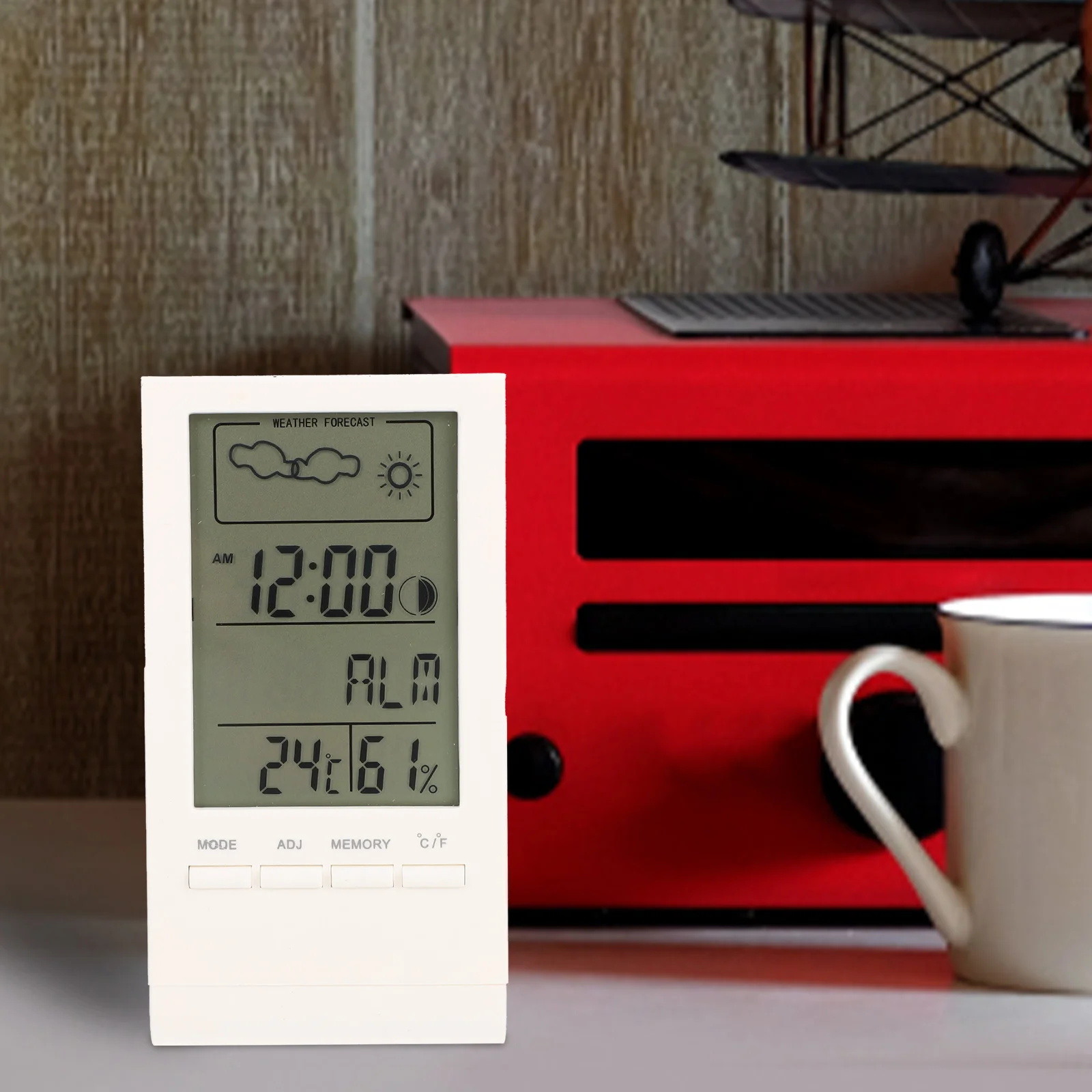 

Multi function LCD Weather Clock Thermometer Hygrometer Calendar Temperature Humidity Meter Home Office Bedroom Living