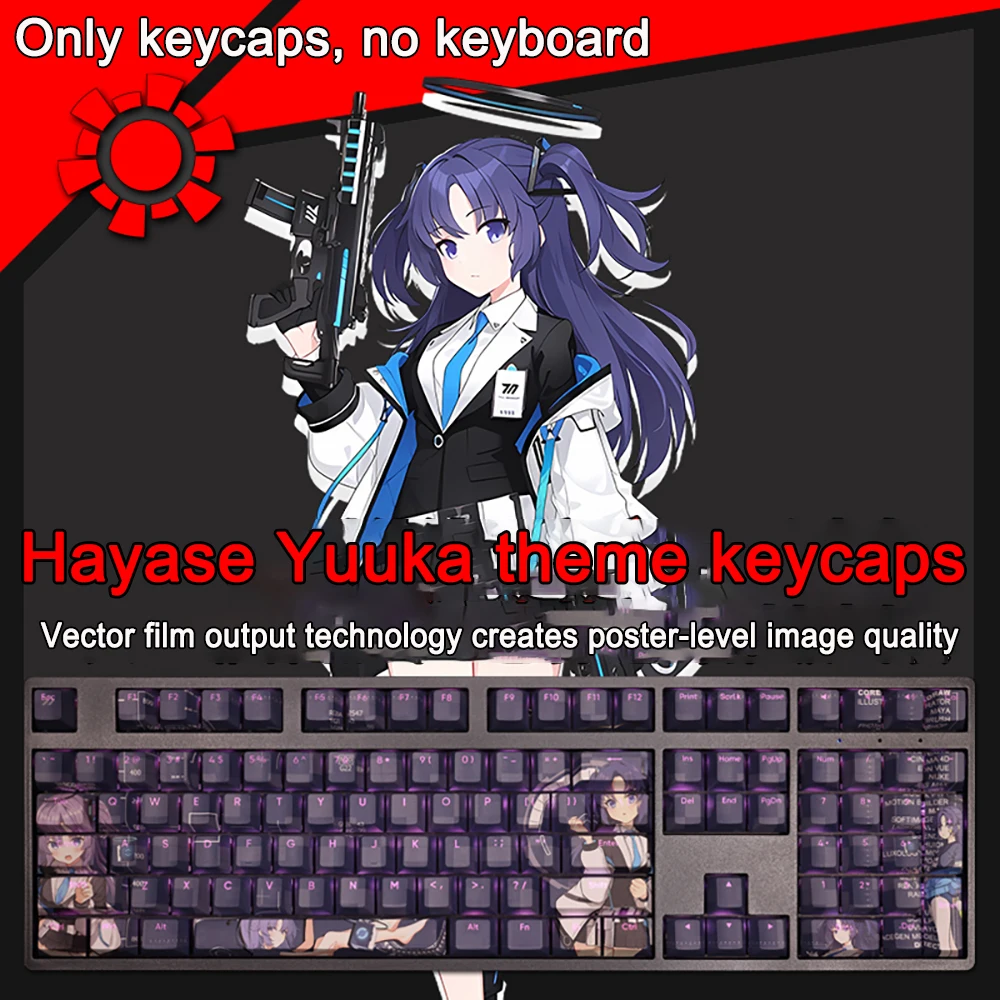 108 Toetsen Blauwe Archief Keycaps Natsume Iroha Pbt Dye Subbed Cherry Backlit Keycaps Anime Key Caps Voor Ansi 61 87 104 108 Lay-Out